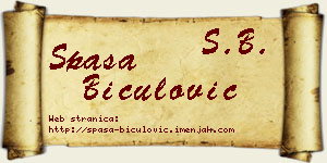 Spasa Biculović vizit kartica